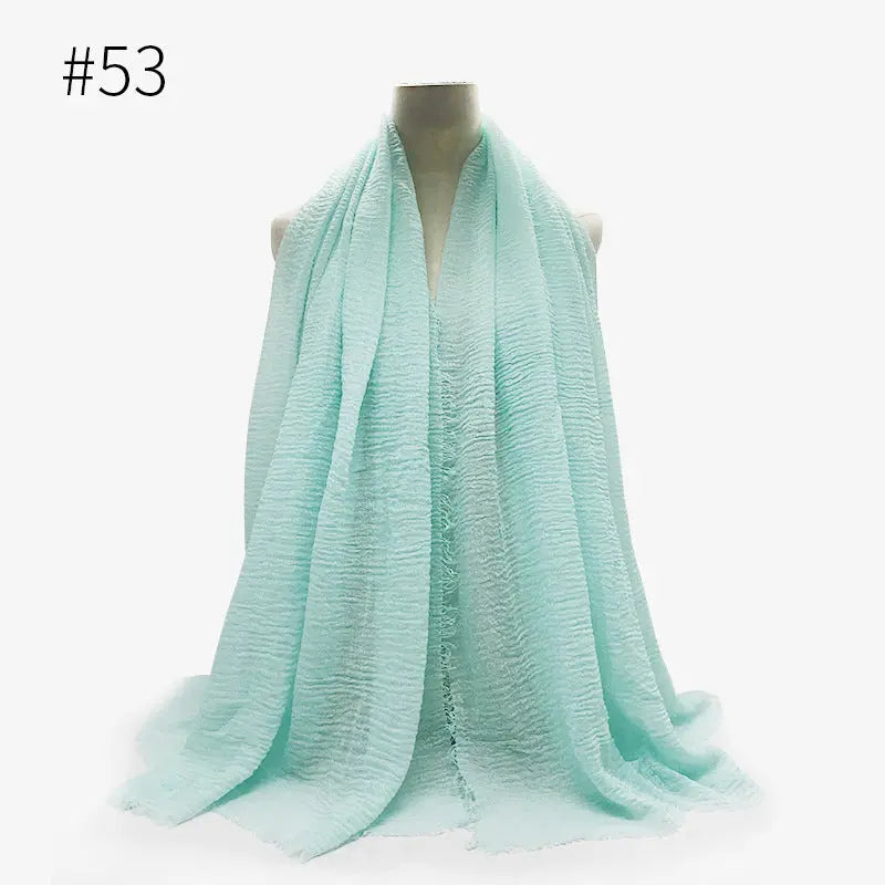 Bubble plain Scarf / cotton scarf fringes women soft solid hijab popular muffler shawls big Pashmina wrap hijab CJ