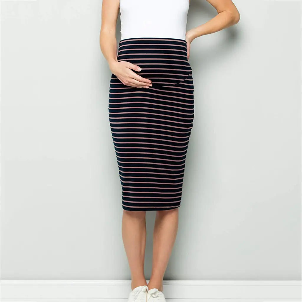 Multifunctional mother breastfeeding stripe mid-length skirt women's spot CJ