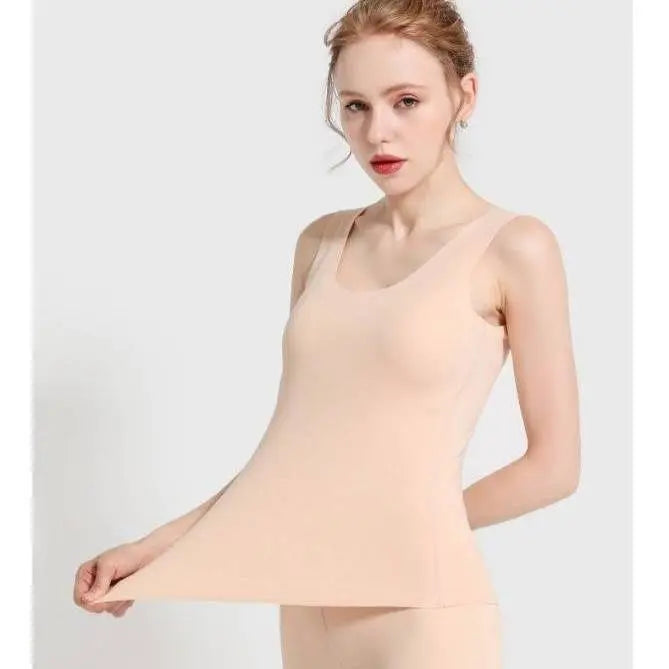 Autumn And Winter Dralon Seamless Thermal Vest Women's Fleece-lined Thin Slim Fit Thermal Clothes CJ