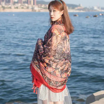 Cotton and linen scarf CJ