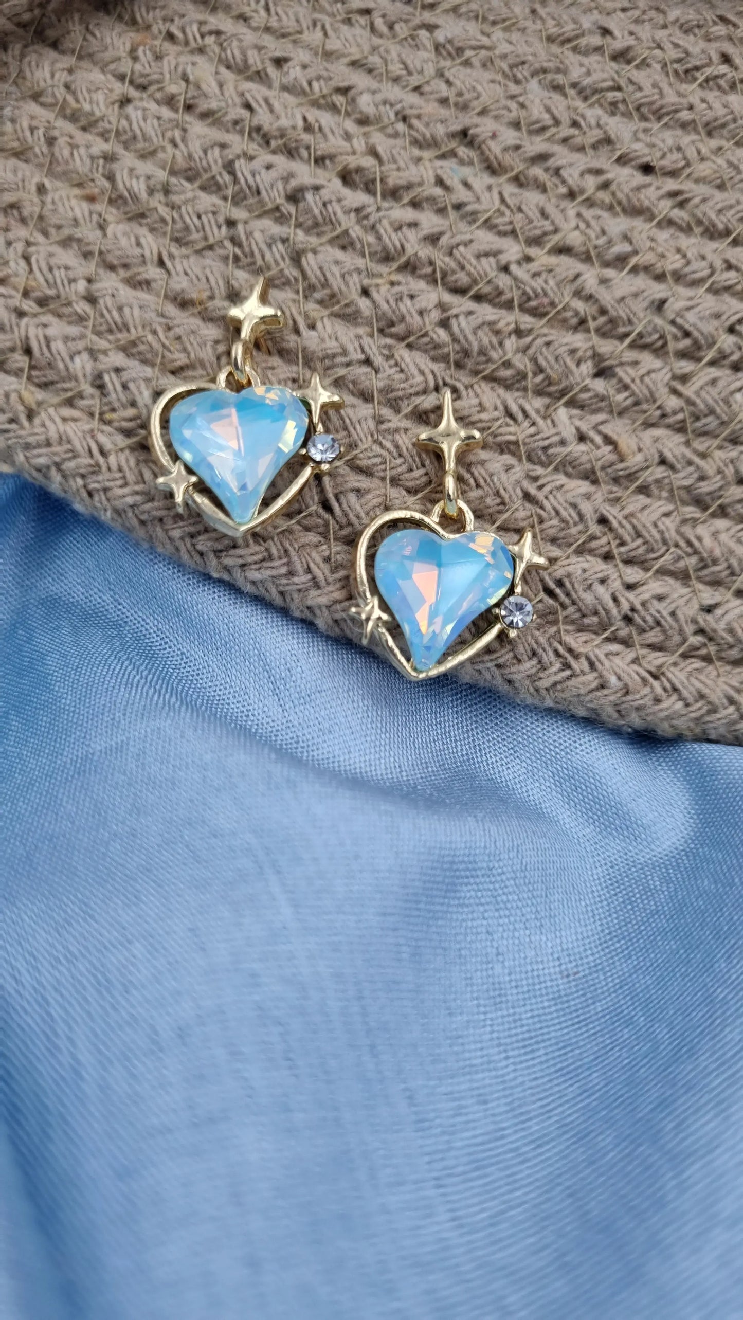 Gold Heart-Shaped Stud Earrings Attractive Sister
