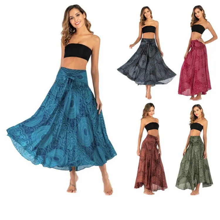Ladies Fashion Two-Wear Swing Boho Skirt CJ