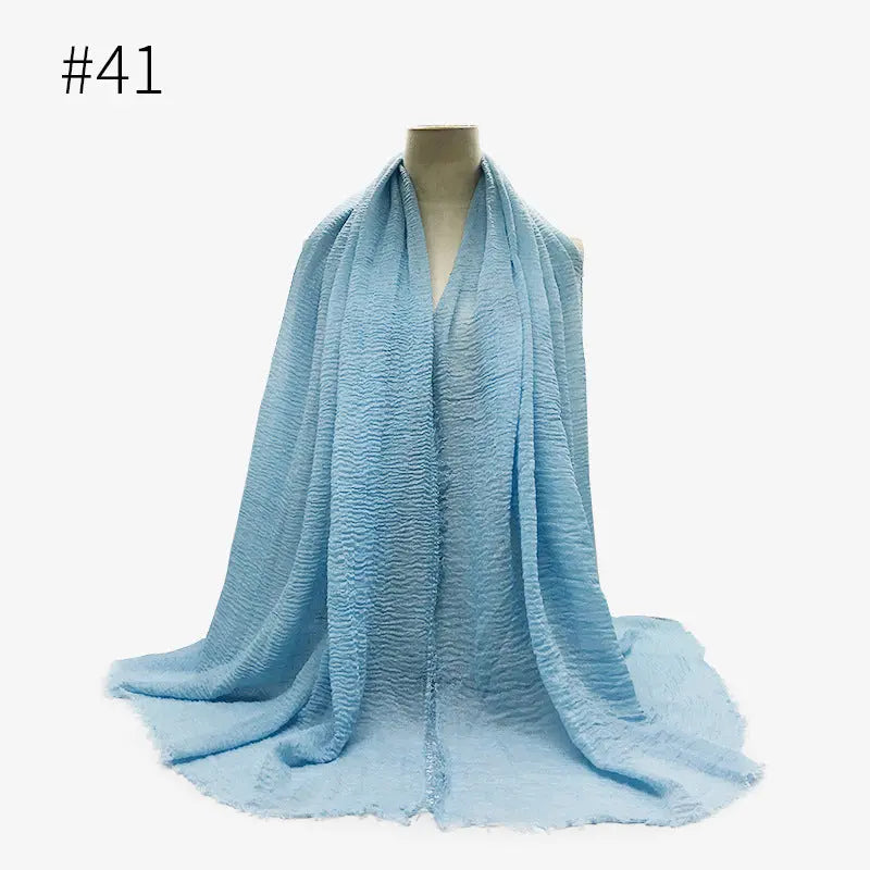 Bubble plain Scarf / cotton scarf fringes women soft solid hijab popular muffler shawls big Pashmina wrap hijab CJ