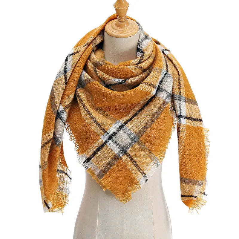 esign Women Triangles Scarf Long Scarves Shawl Autumn Winter CJ