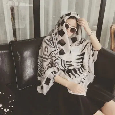 Cotton and linen scarf CJ