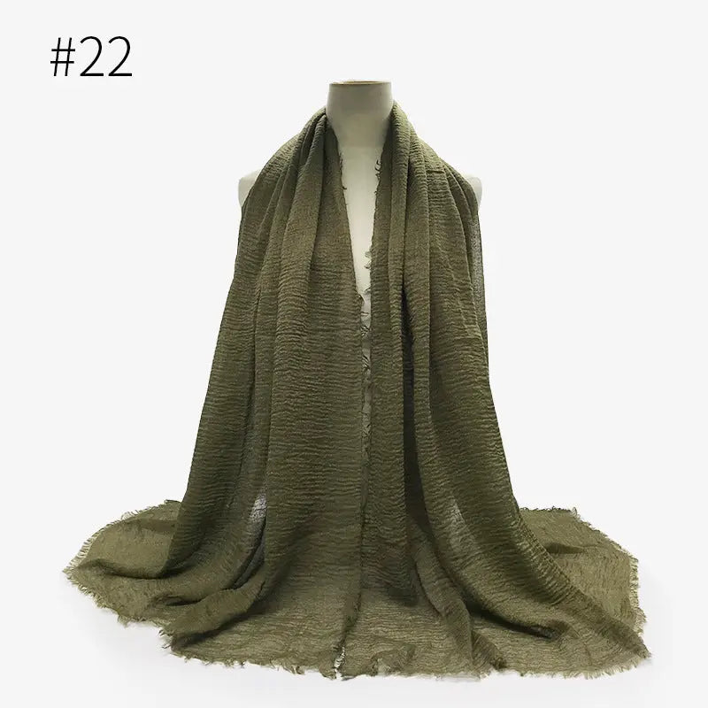 Bubble plain Scarf / cotton scarf fringes women soft solid hijab popular muffler shawls big Pashmina wrap hijab CJ