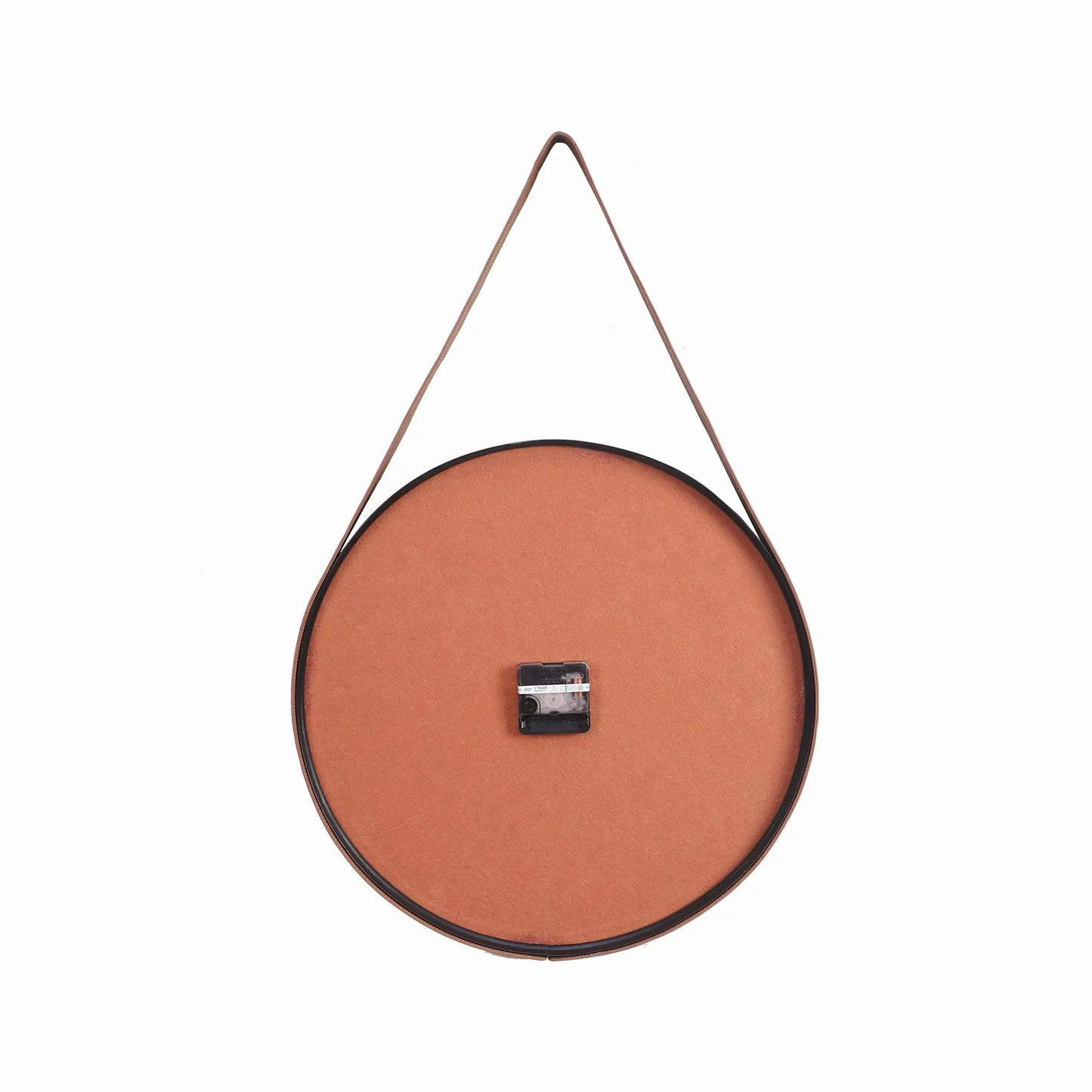 "Modern Classic with Brown Leather Strap Hanging Wall Clock with Roman Numerals" clock's size (60cm/16") Attractive Sister