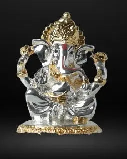 Gold And Silver Plated Ganpati Statue Attractive Sister