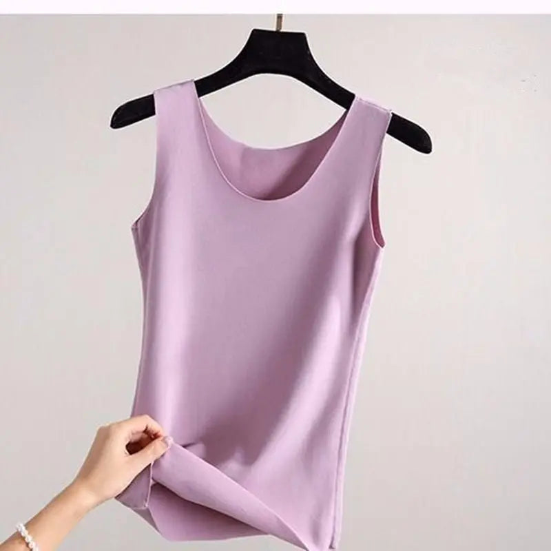 Autumn And Winter Dralon Seamless Thermal Vest Women's Fleece-lined Thin Slim Fit Thermal Clothes CJ