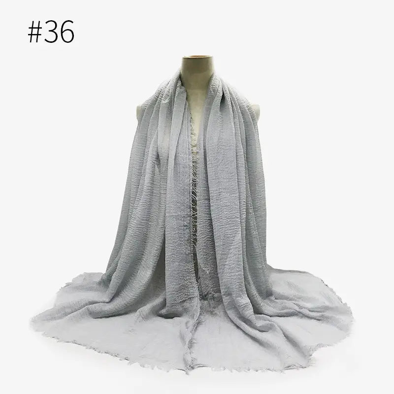 Bubble plain Scarf / cotton scarf fringes women soft solid hijab popular muffler shawls big Pashmina wrap hijab CJ
