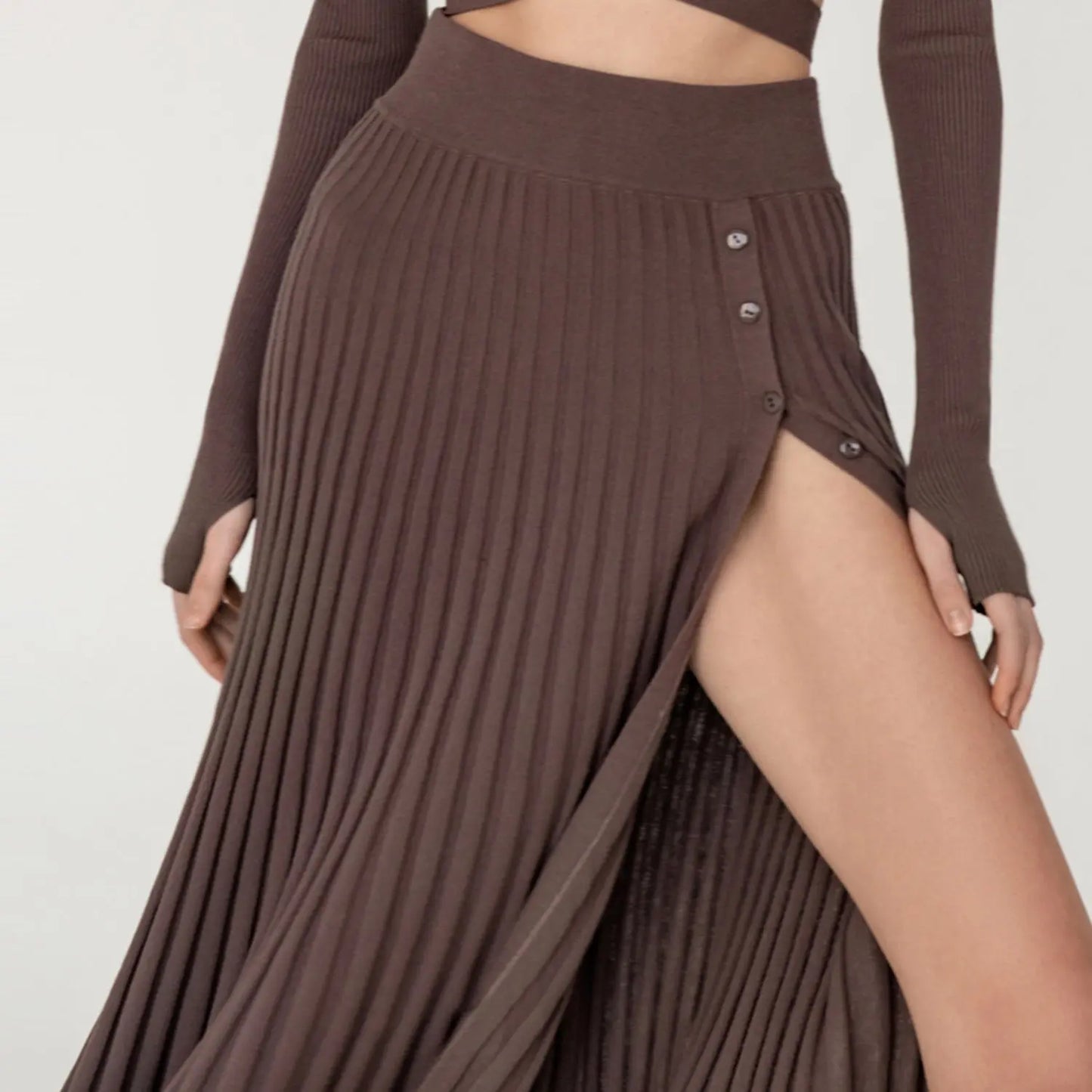 Pleated Skirt Lace-up Woolen Suit Women CJ