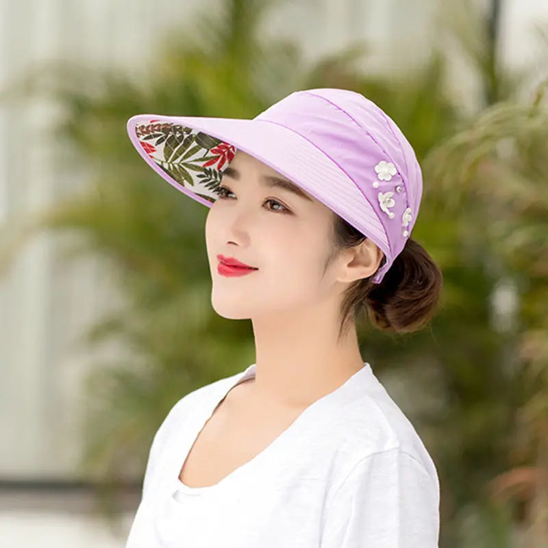 Summer sunshade nail pearl empty top hat CJ