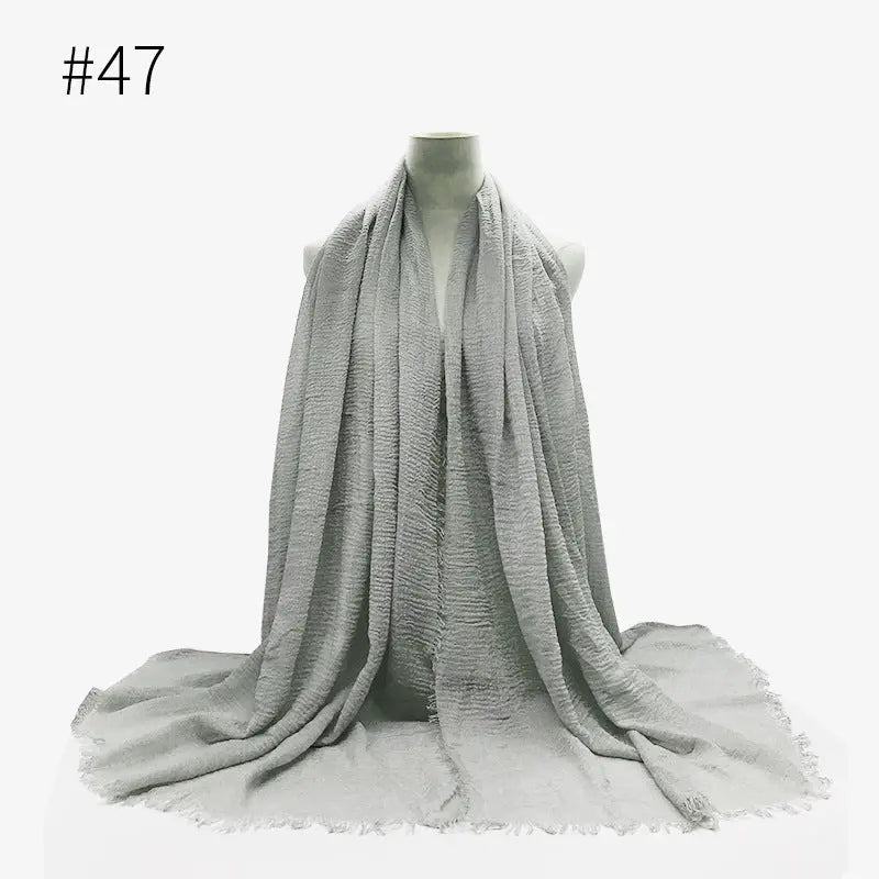 Bubble plain Scarf / cotton scarf fringes women soft solid hijab popular muffler shawls big Pashmina wrap hijab CJ