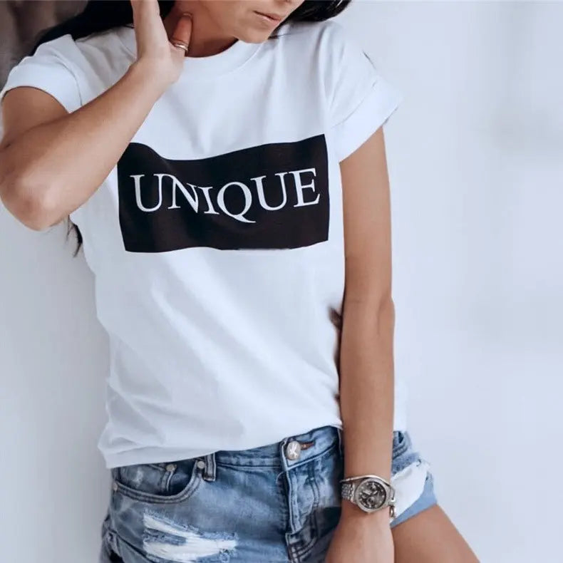 European And American Digital Printing Casual Round Neck T-shirt CJ