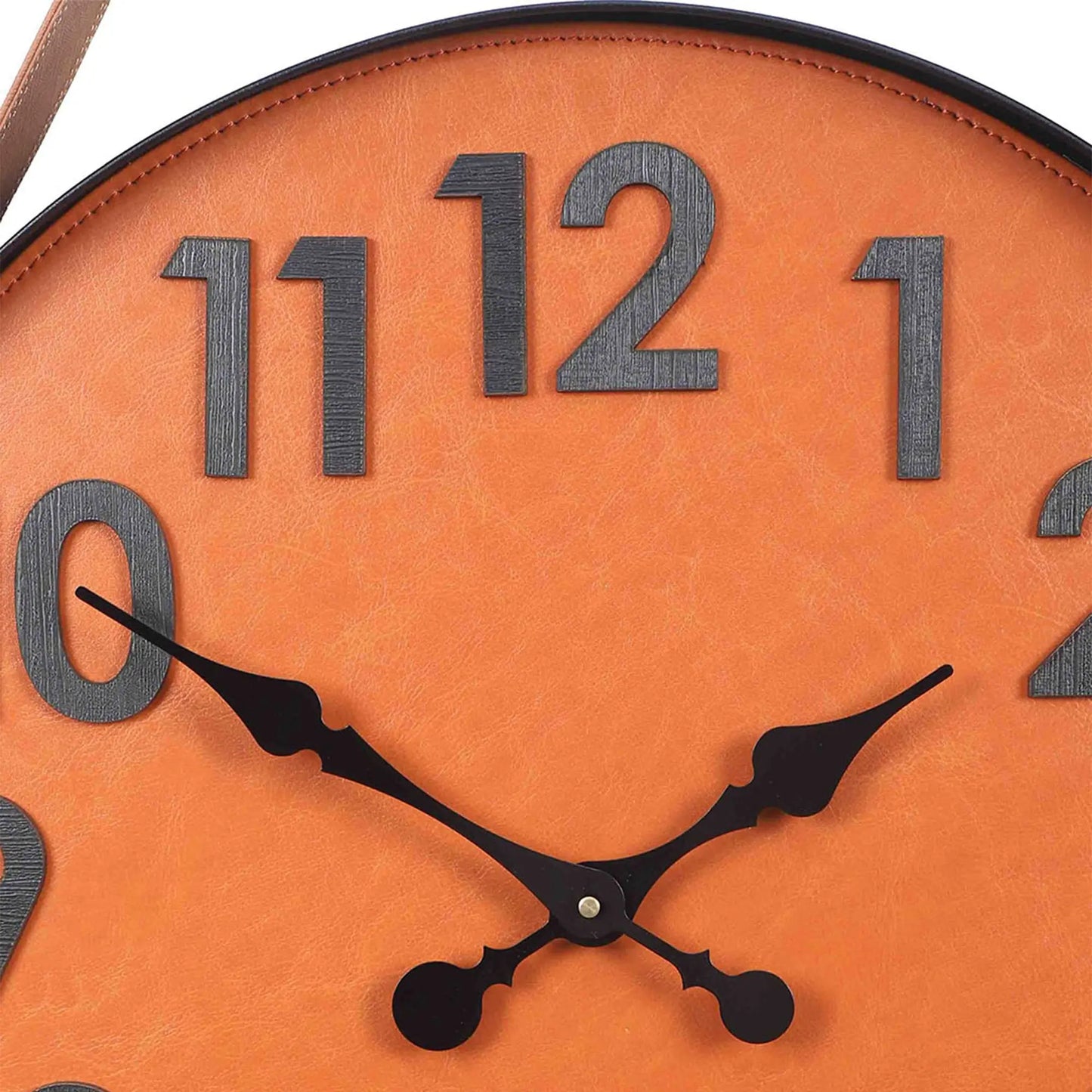 "Statement Piece: Leather Wall Clock with Numerical Display and Black Hands" Attractive Sister