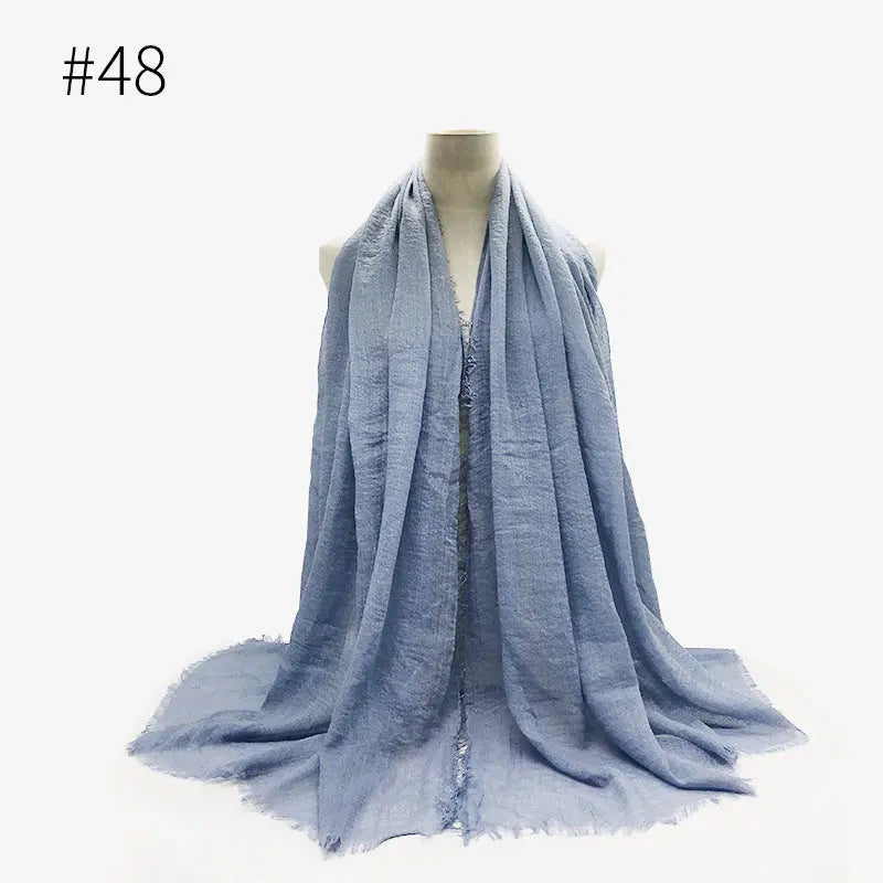 Bubble plain Scarf / cotton scarf fringes women soft solid hijab popular muffler shawls big Pashmina wrap hijab CJ