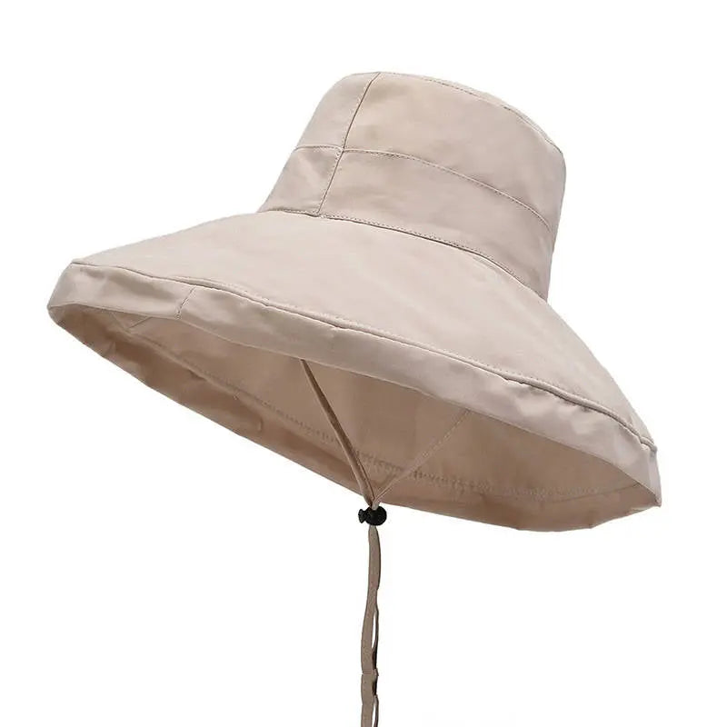 Women's Oversized Brim Shade New Peach Skin Bucket Hat CJ