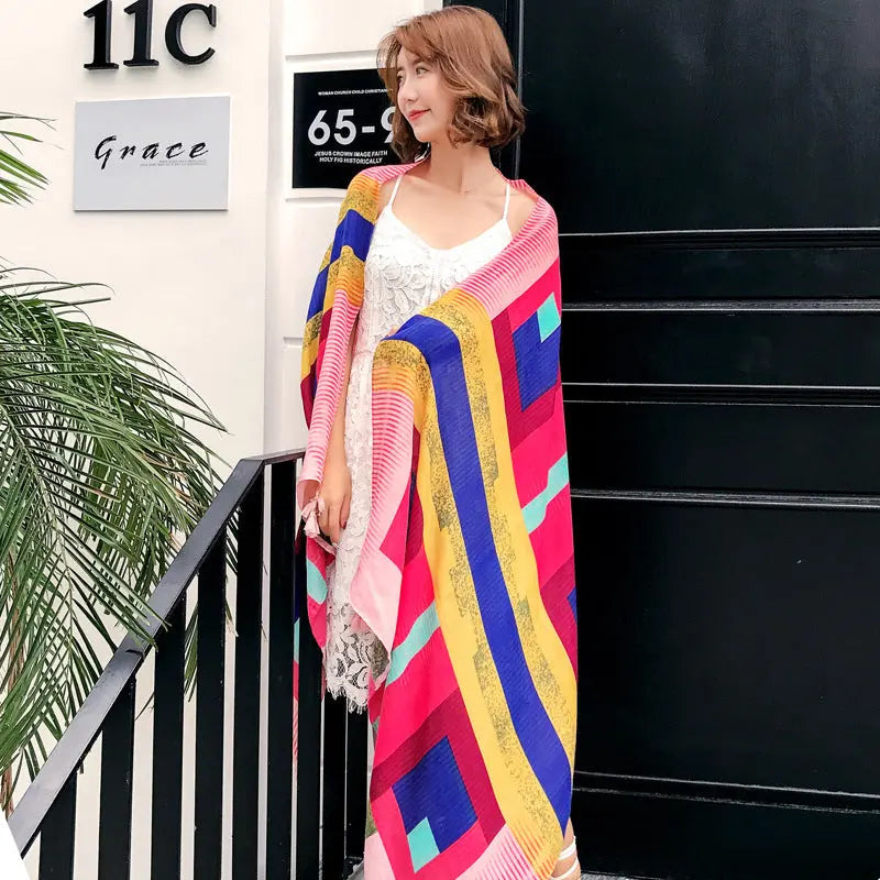 Cotton and linen scarf CJ