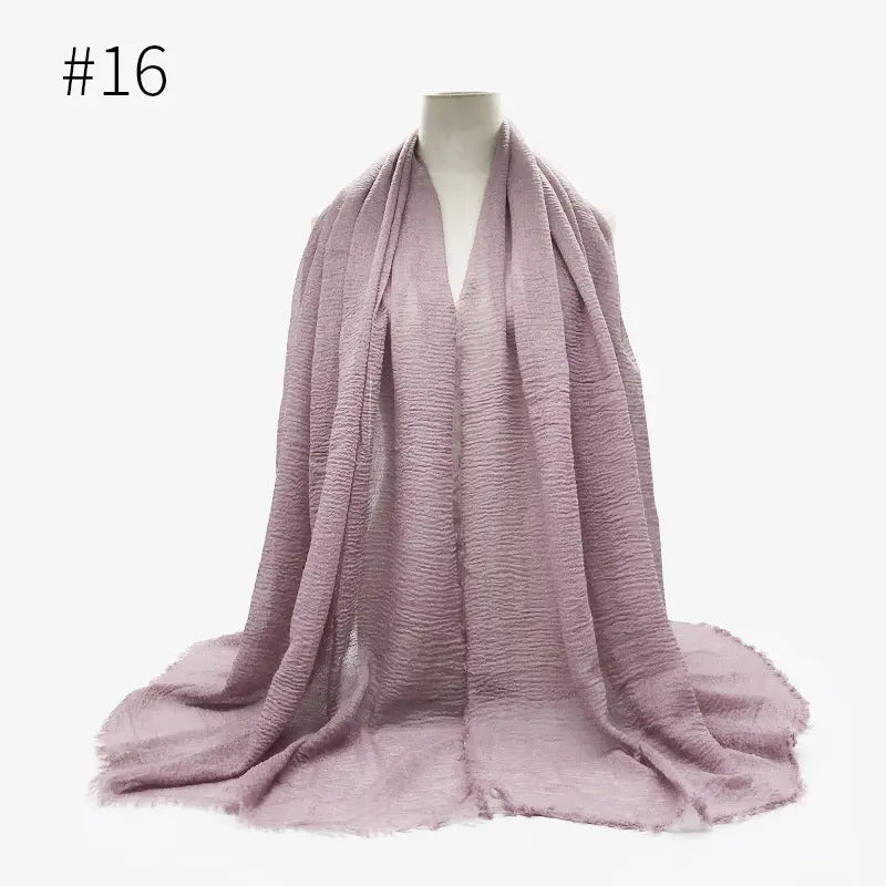 Bubble plain Scarf / cotton scarf fringes women soft solid hijab popular muffler shawls big Pashmina wrap hijab CJ