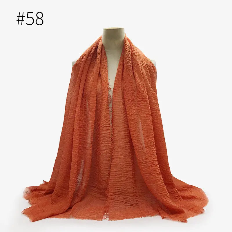 Bubble plain Scarf / cotton scarf fringes women soft solid hijab popular muffler shawls big Pashmina wrap hijab CJ