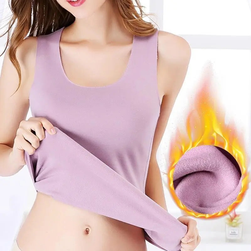 Autumn And Winter Dralon Seamless Thermal Vest Women's Fleece-lined Thin Slim Fit Thermal Clothes CJ