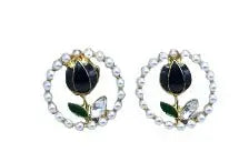 Elegant Pearl Flower Earrings Attractive Sister