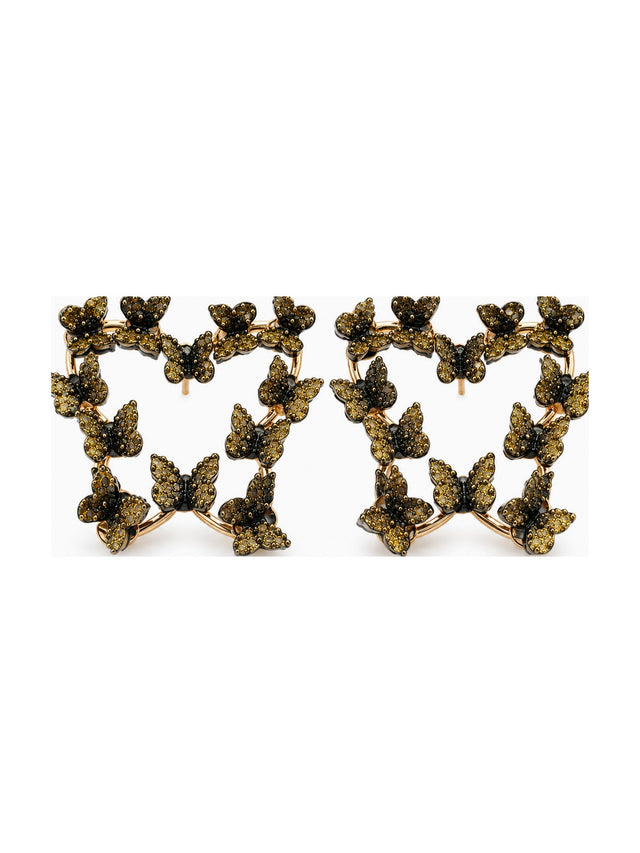 Black Butterfly Heart Studs - Attractive Sister
