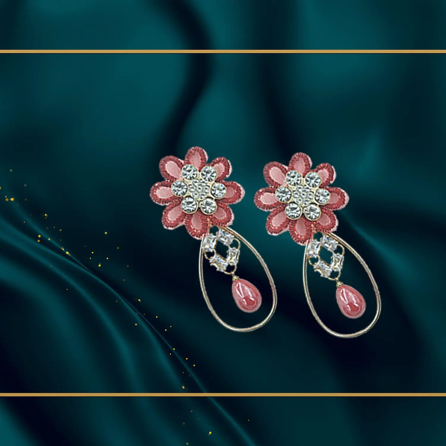 Antique Flower Earrings with Delicate Pearls Attractive Sister