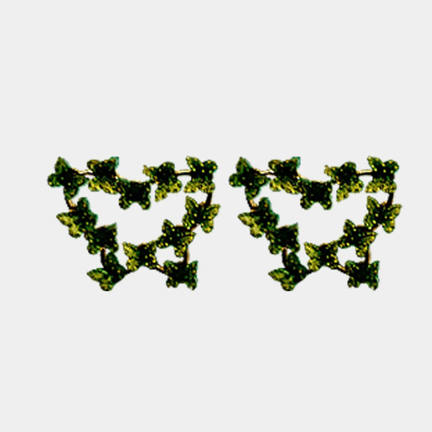 Delicate Gold Butterfly Earrings with Red color Attractive Sister