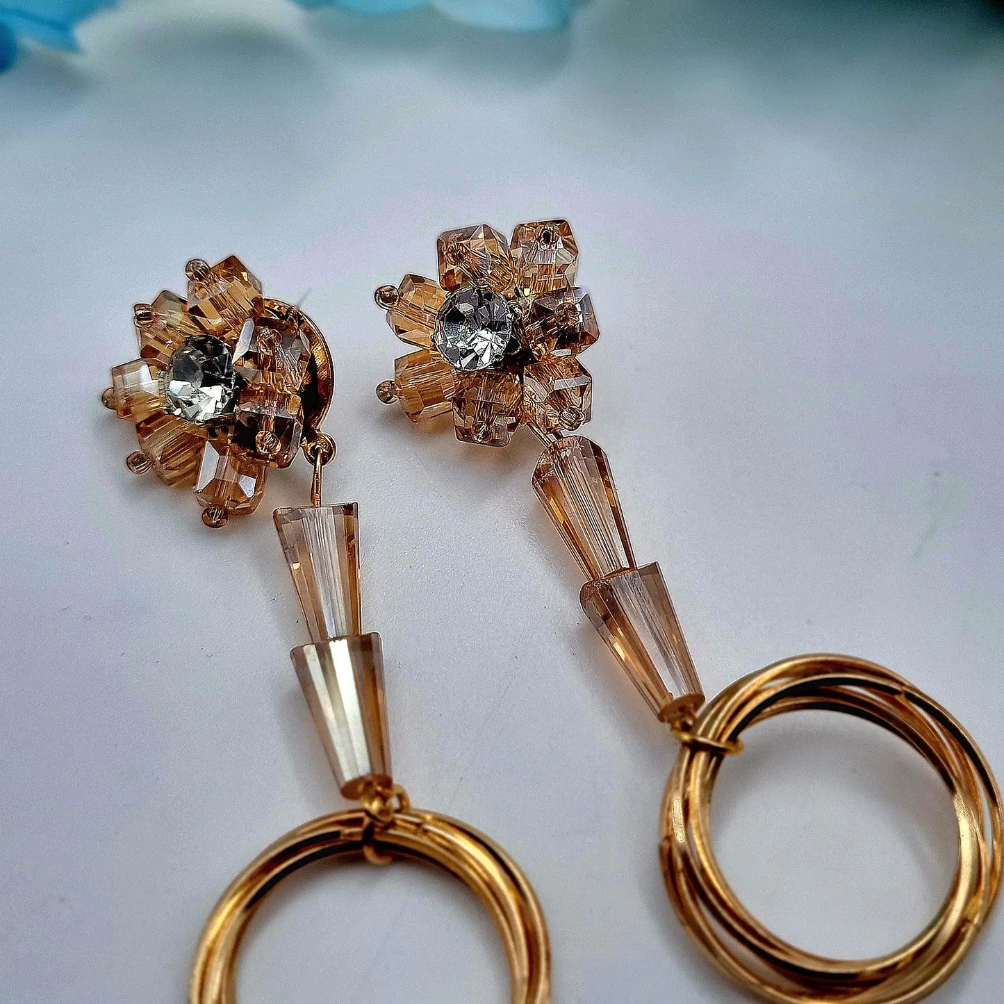 Radiant Blossoms: Exquisite Statement Earrings Attractive Sister