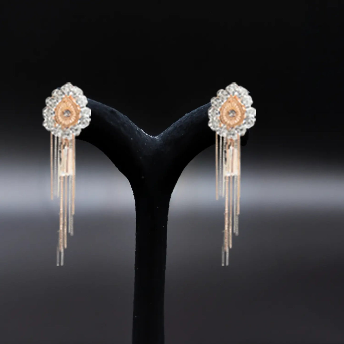 Alluring Drop Earrings with Delicate Gold Chains and Tassels Attractive Sister