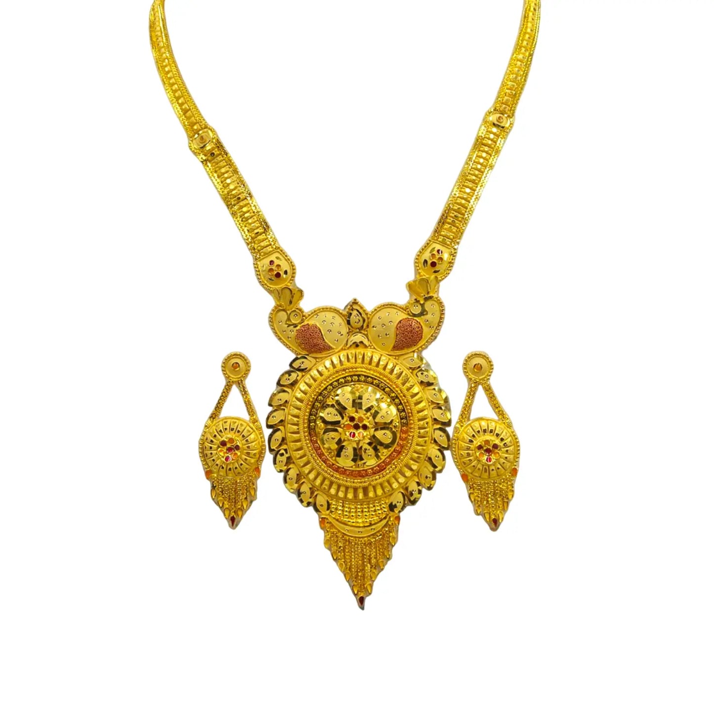 Gorgeous Statement Gold Necklace Set-Latest Fashion Trend Attractive Sister