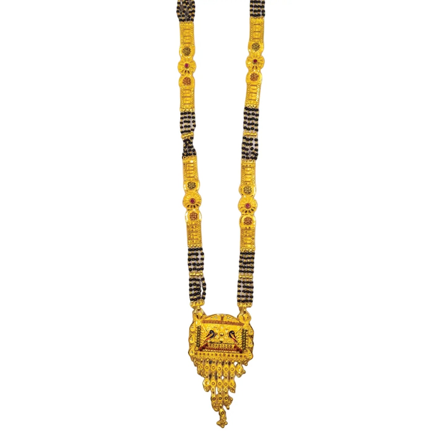 Gold-Plated Mangalsutra with Black Beads for Women Attractive Sister