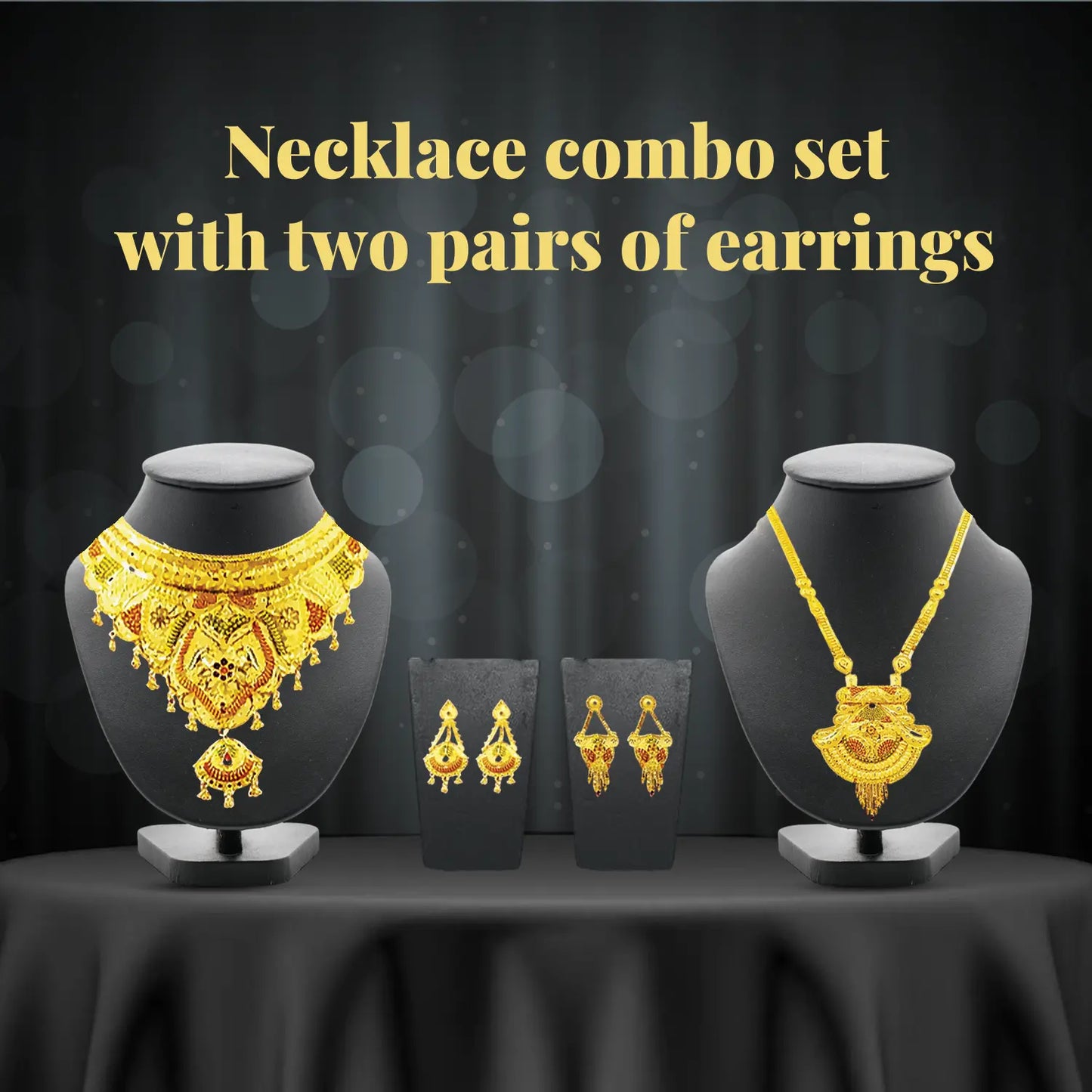 Exquisite 2 Gram Gold Combo Necklace Set – Traditional & Stylish - Attractive Sister