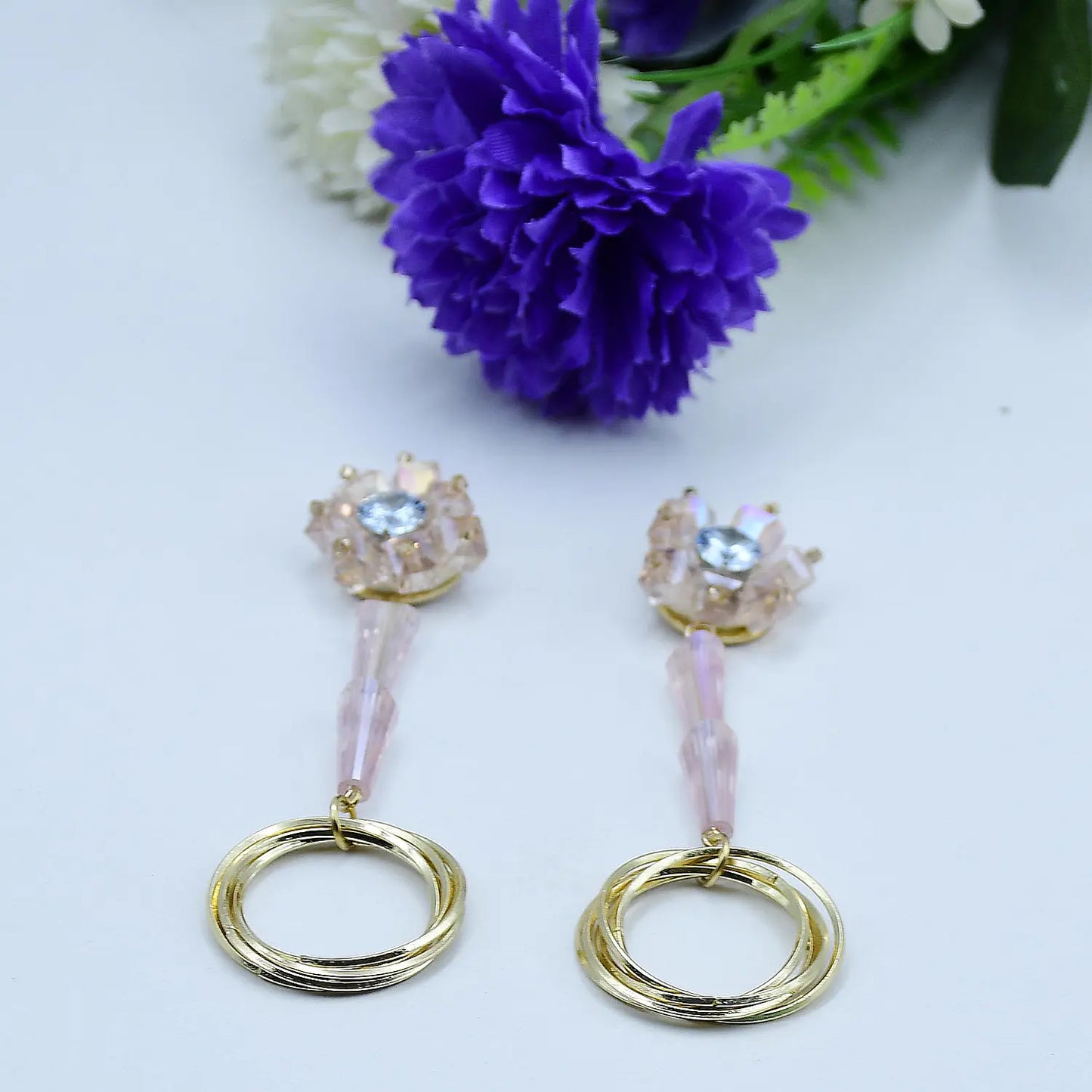 Radiant Blossoms: Exquisite Statement Earrings Attractive Sister