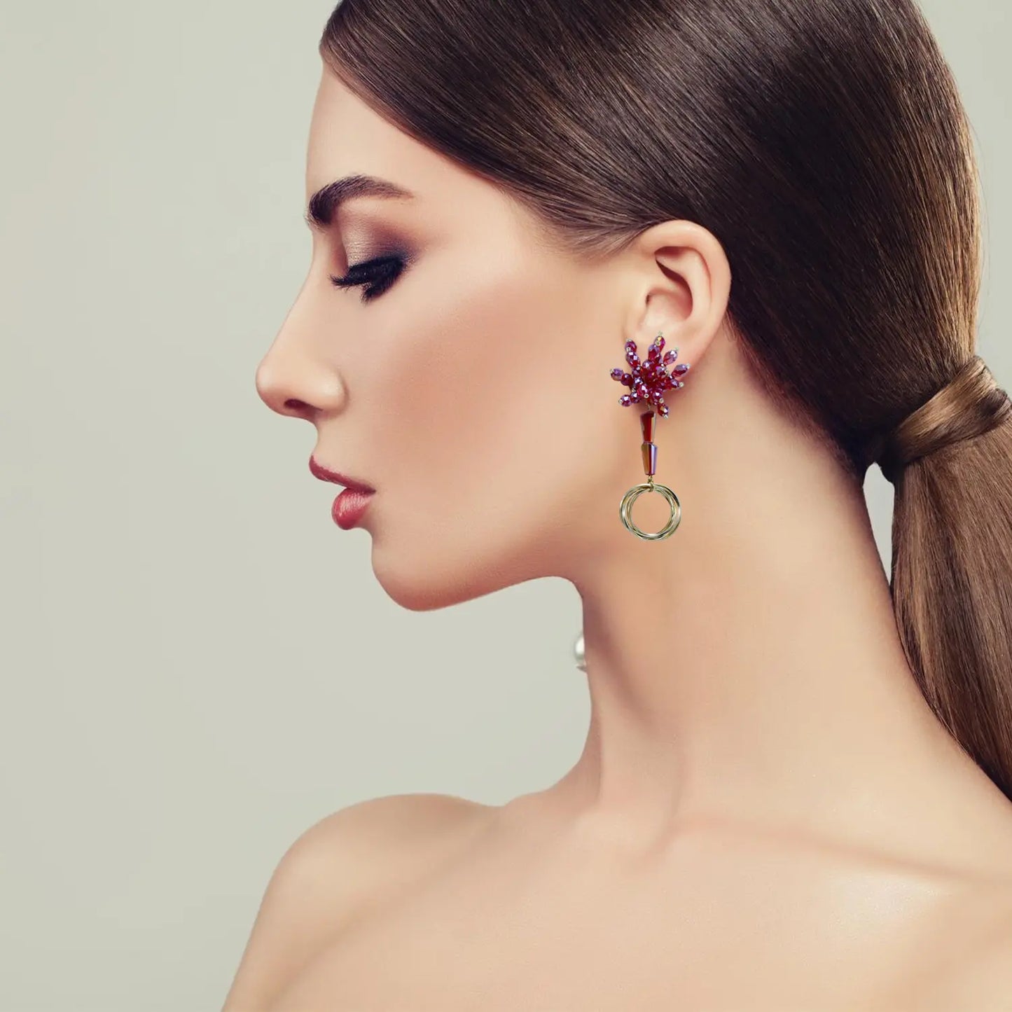 Trendy new design Textured Hoop and Stud Earring Set Attractive Sister