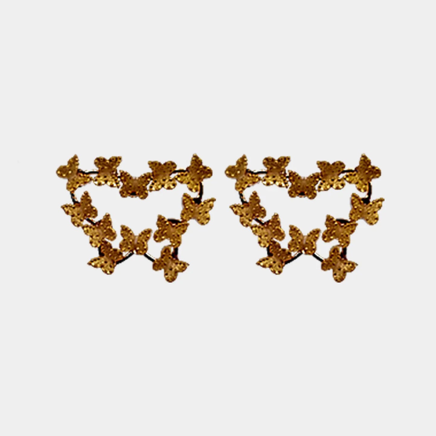 Delicate Gold Butterfly Earrings with Red color Attractive Sister
