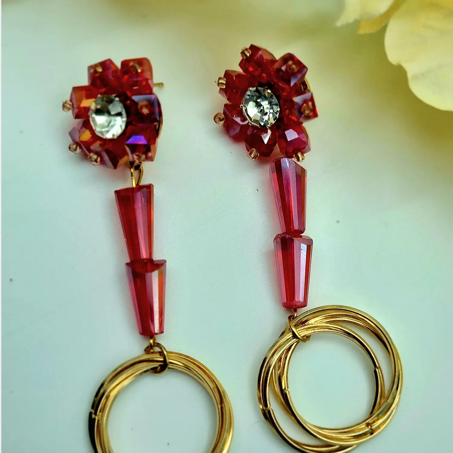 Radiant Blossoms: Exquisite Statement Earrings Attractive Sister