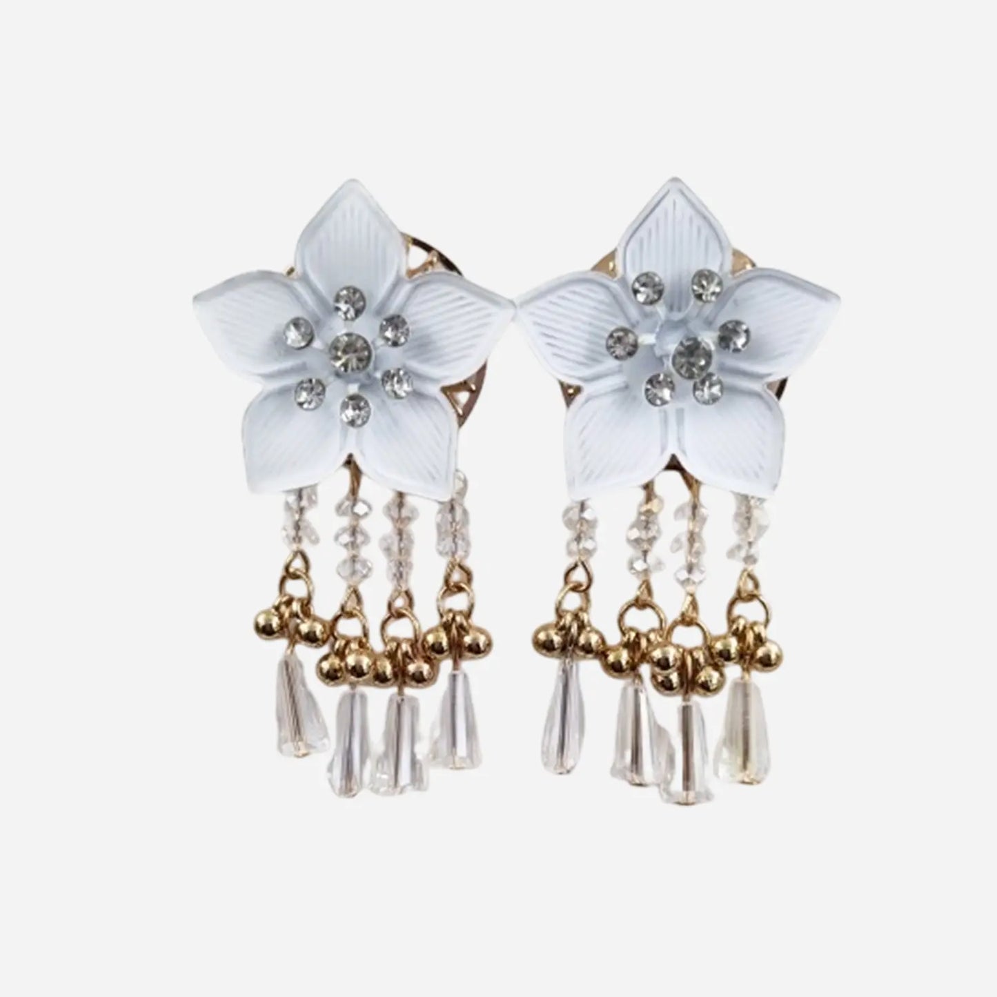 Elegant Flower Earrings with Gold Accents Attractive Sister