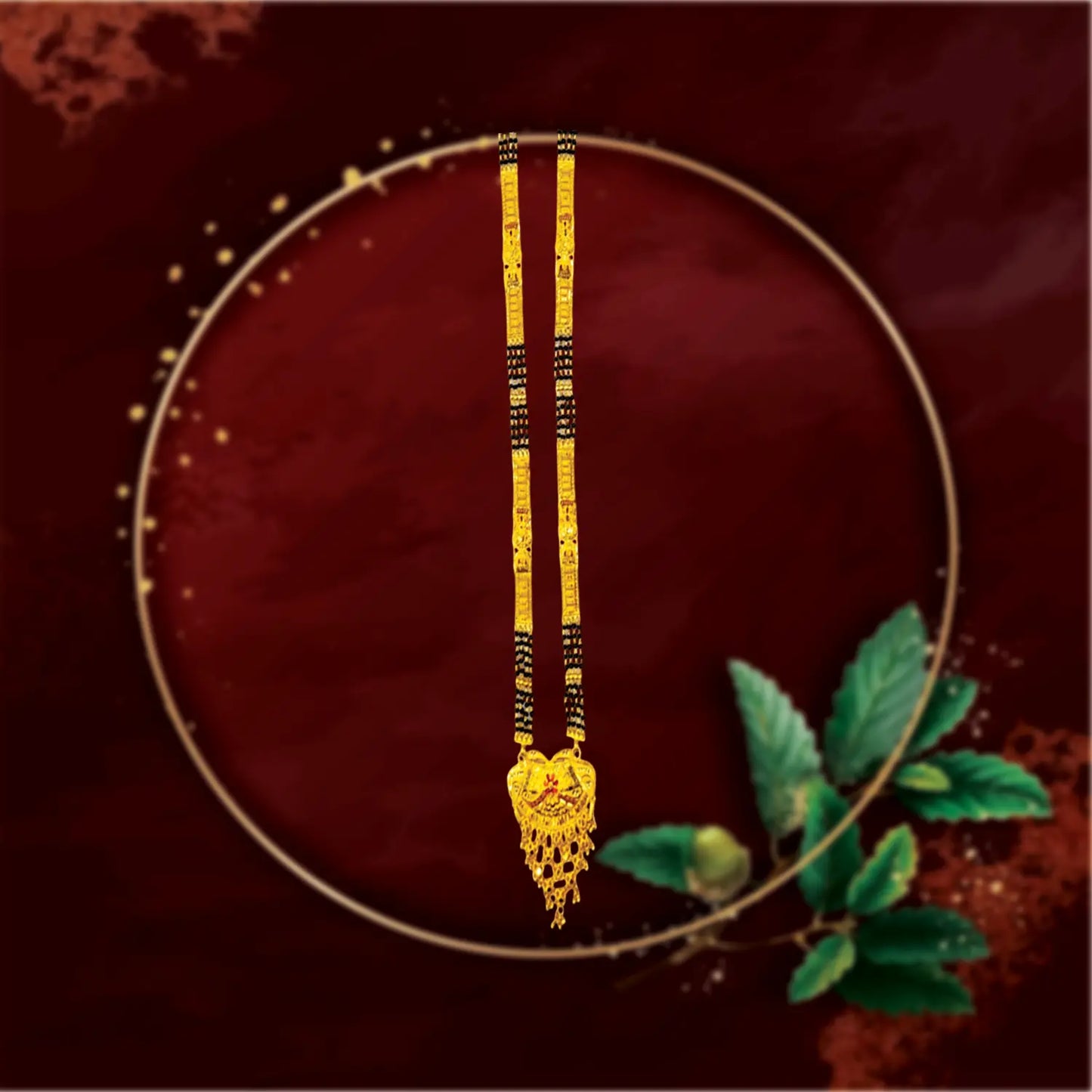 One gram gold Mangalsutra for Everyday Wear with Black Beads Stones Attractive Sister