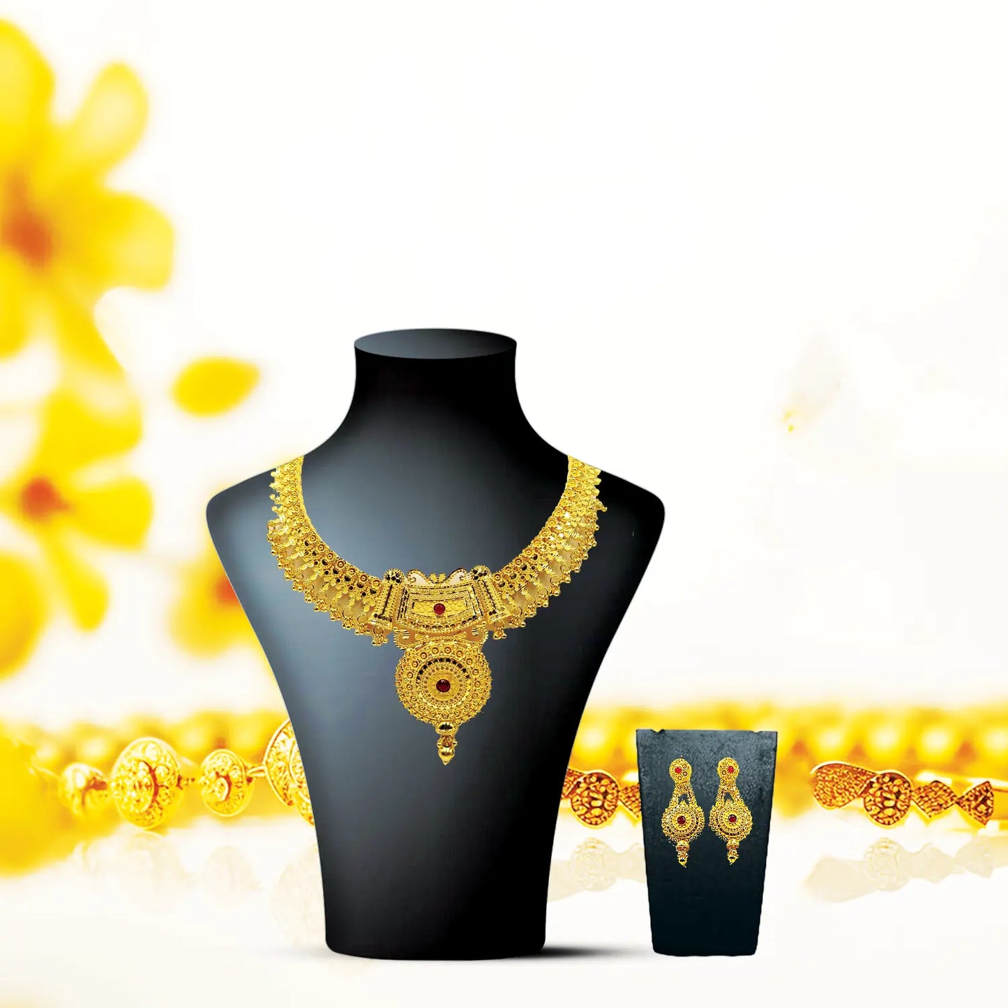 Minimalist One-Gram Gold-Plated Necklace Set Lightweight and Elegant. Attractive Sister