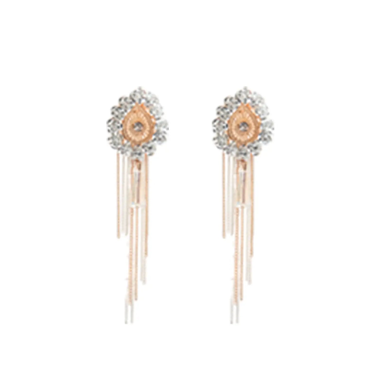 Alluring Drop Earrings with Delicate Gold Chains and Tassels Attractive Sister