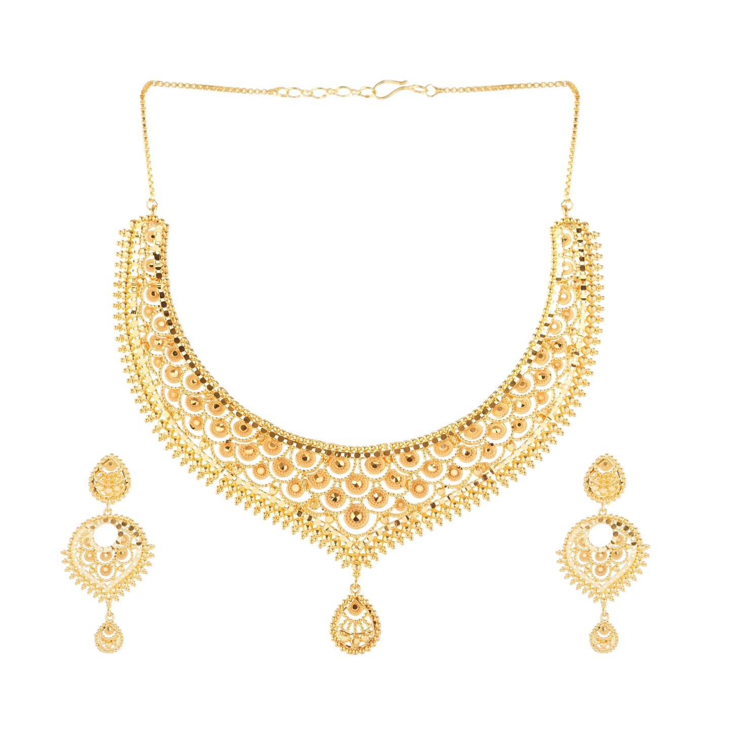 Elegant South Indian Gold Plated Bridal Choker Necklace Set with Earrings – Wedding Jewelry for Women" Attractive Sister