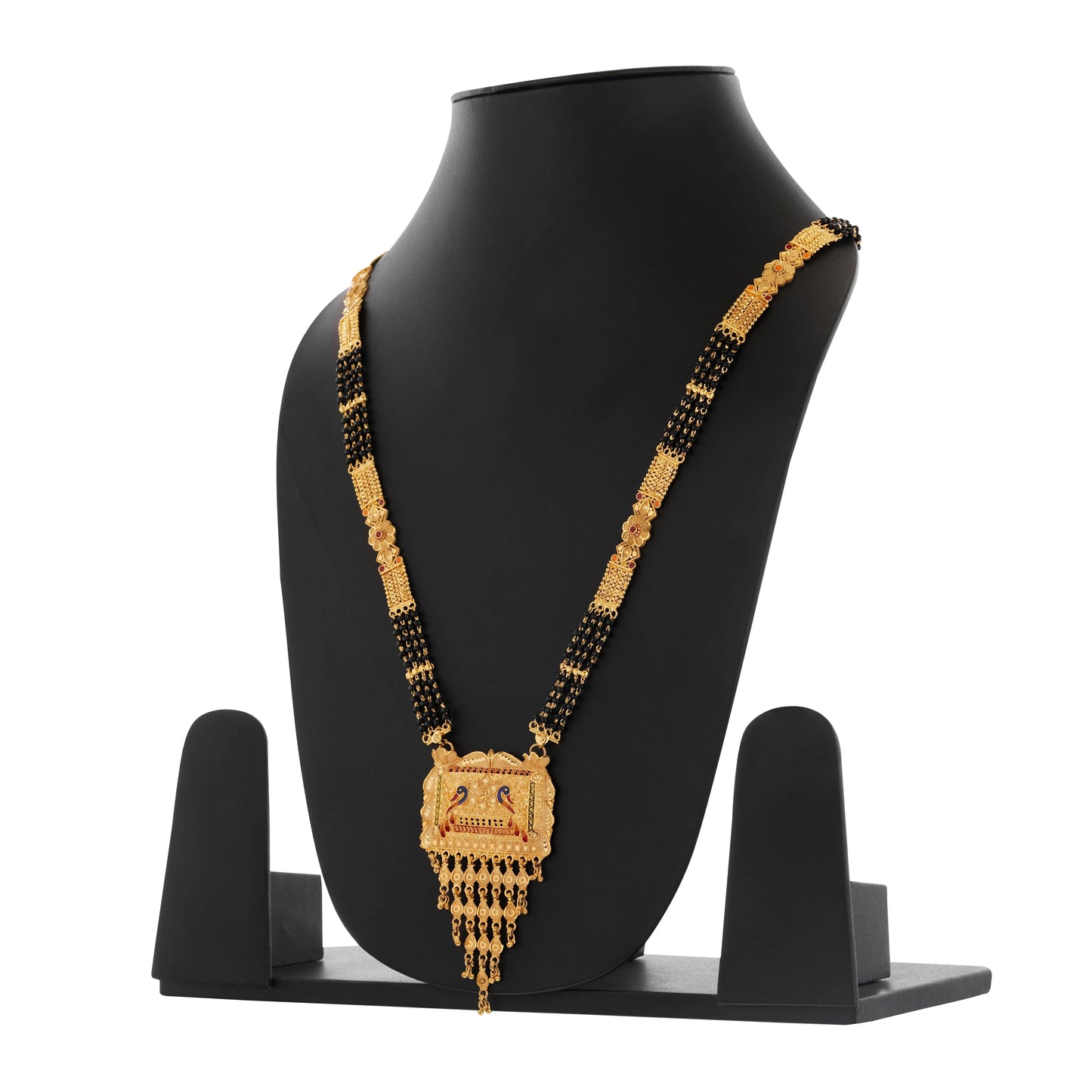 Gold-Plated Mangalsutra with Black Beads for Women Attractive Sister