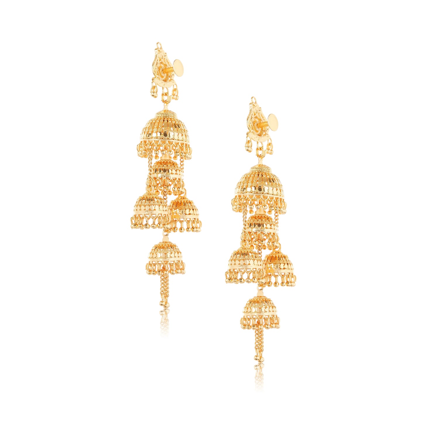 Exquisite 22K Gold Jhumka Earrings - Handmade in India Attractive Sister