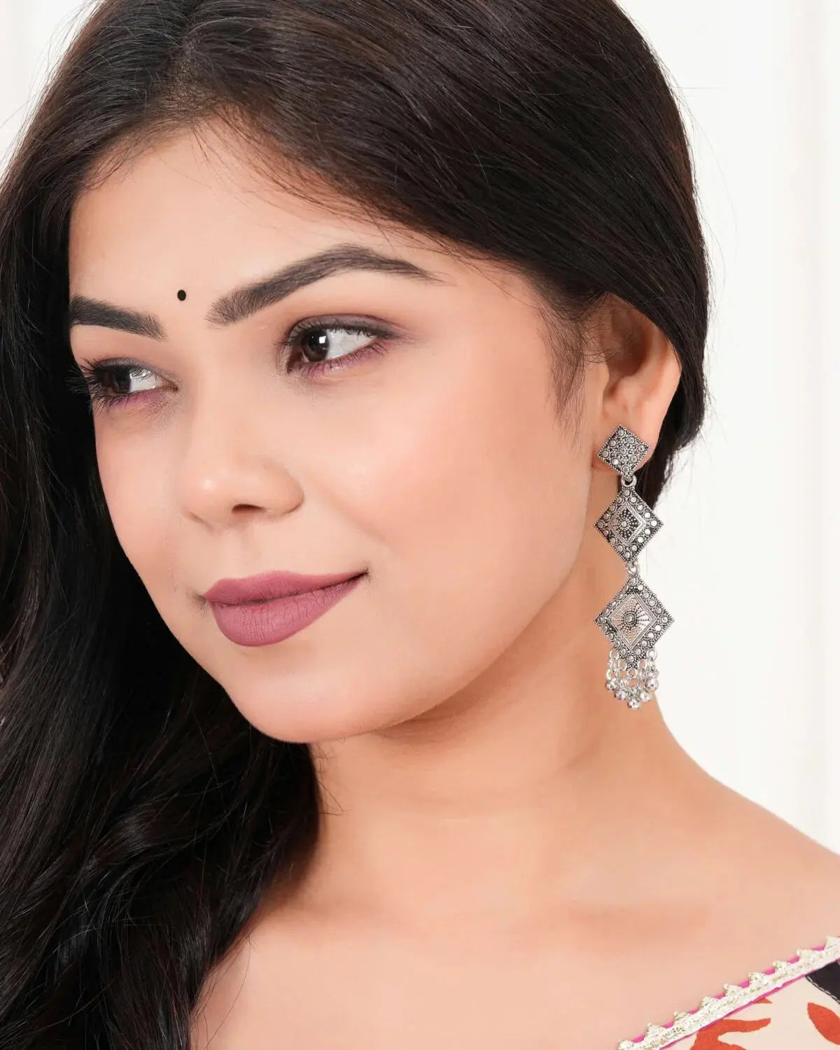 Women Traditional Silver AZ838-OXidised Jhumka Set | German Silver Chand Baliyan & Jhumkas Earrings for Women | Birthday & Anniversary Gift Attractive Sister