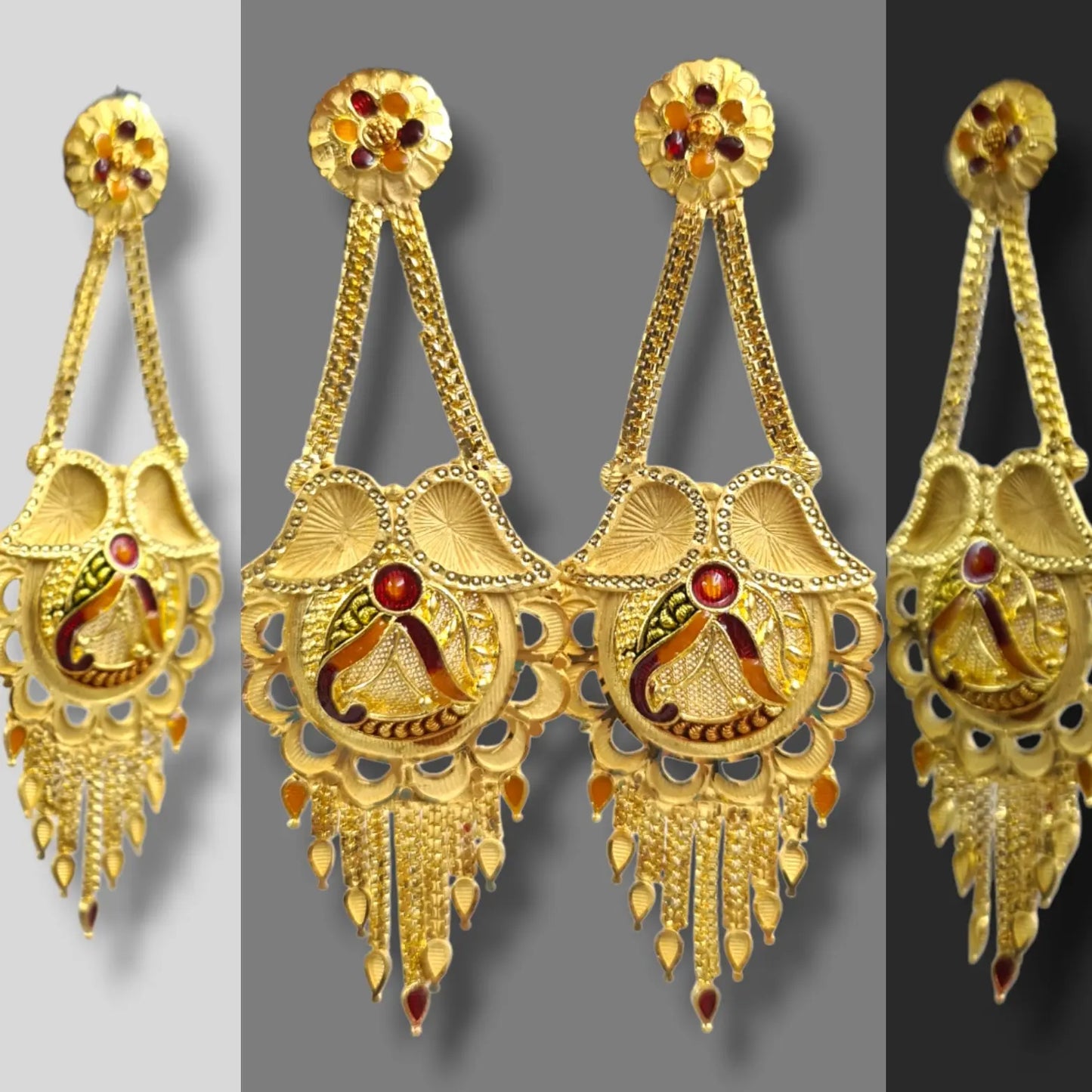 Glamorous Gold Plated Earrings with Sparkling Crystal,22k Gold Plated Earrings with Stunning Crystal Luxury Gold Plated Earrings Attractive Sister