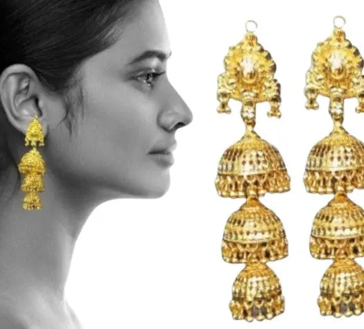 Attractive Sister Bridal Bliss Ethereal Elegance Gold plated Earrings | Handcrafted Wedding Jewelry Attractive Sister