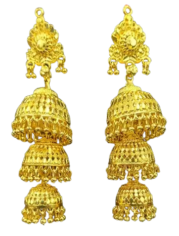 Attractive Sister Bridal Bliss Ethereal Elegance Gold plated Earrings | Handcrafted Wedding Jewelry Attractive Sister
