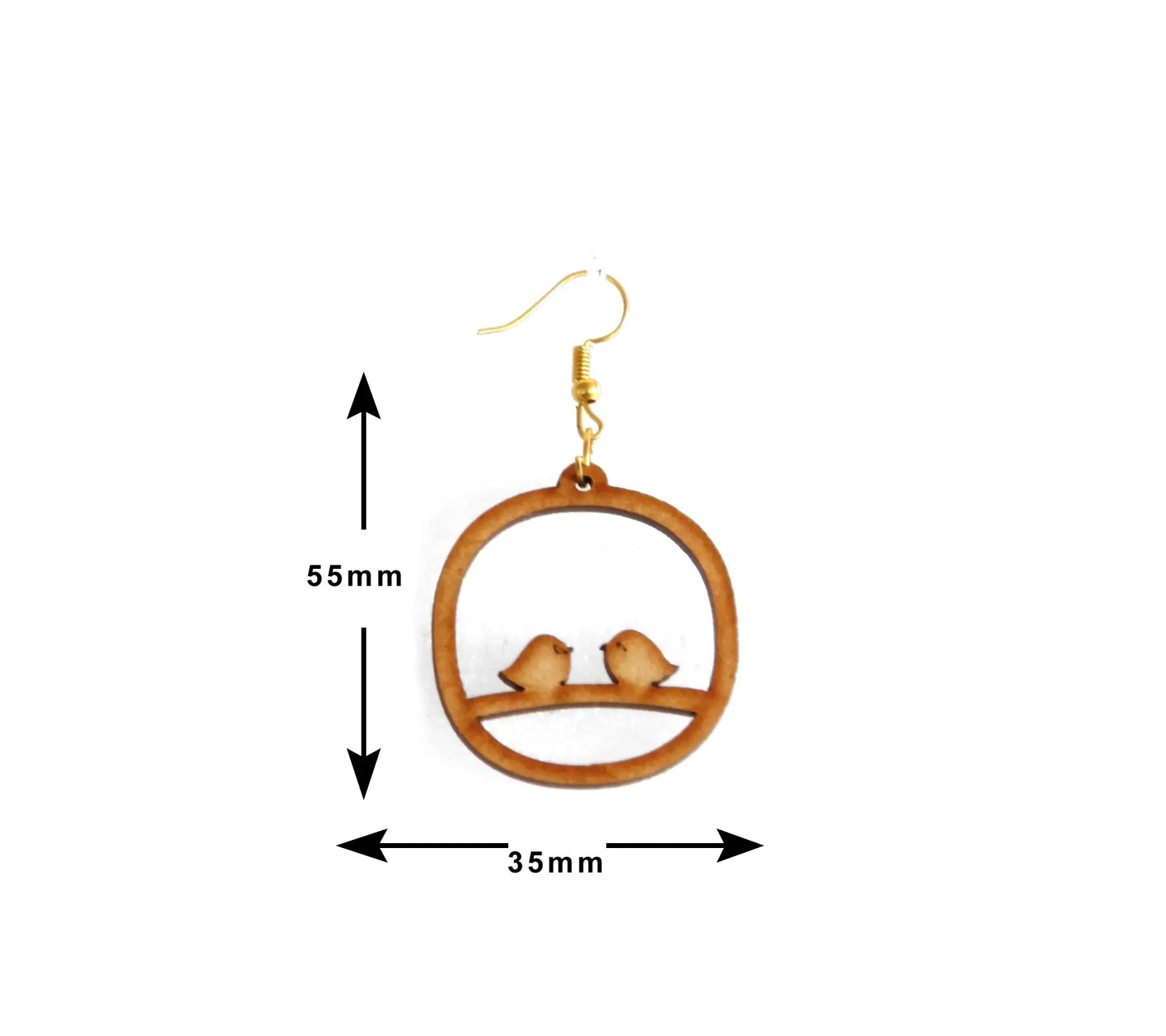 Handmade Wooden Earrings - Nature-Inspired and Unique Designs Attractive Sister